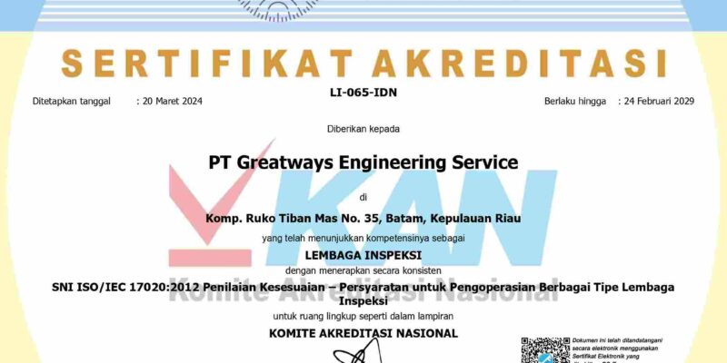 PT Greatways NDT - KAN Certificate ISO/IEC 17020:2012