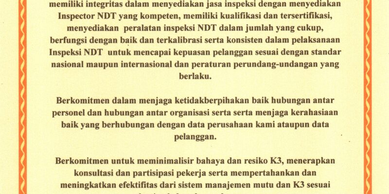 Kebijakan Mutu dan K3 - PT Greatways Engineering
