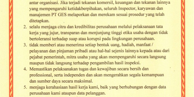 Komitmen Ketidakberpihakan - PT Greatways Engineering