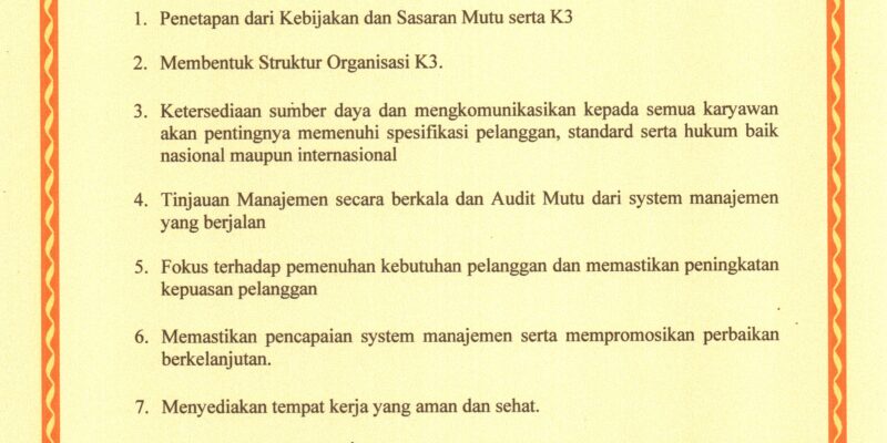 Komitmen Mutu dan K3 - PT Greatways Engineering